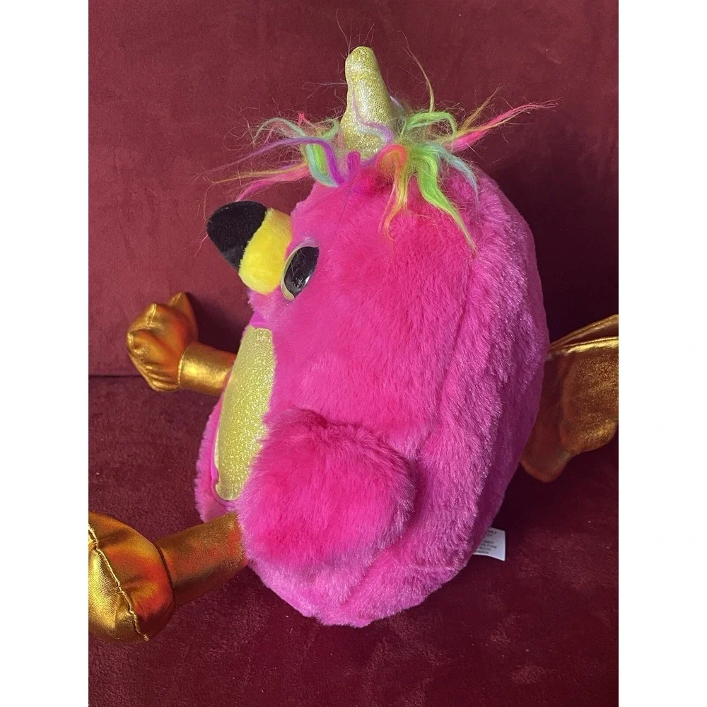 Zuru Inc. Bird Unicorn Plush Toy Sparkles Rainbow Hair Pink Yellow Stuffed Anima